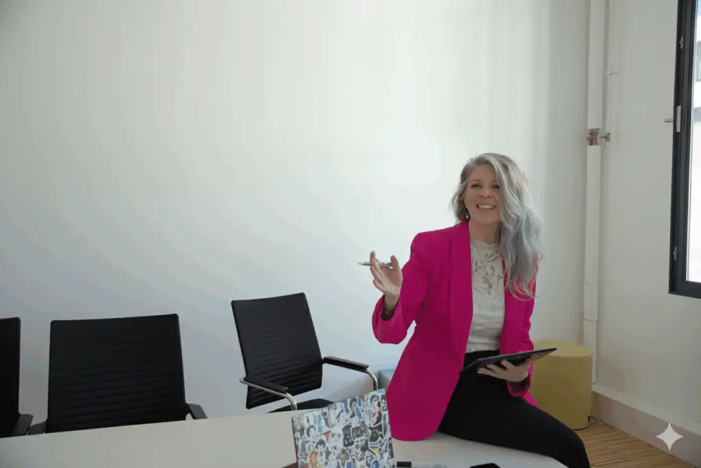 Reni Lausch im Gespräch mit Kund*innen, Prozessoptimierung für KMU, digitale Prozessberatung, Optimierungspotential, Unternehmensstrukturen, Abläufe und WorkFlows in den Unternehmesnbereichen: Buchhaltung, HR, Personal, Beschaffung, Backoffice, Frontoffice, Assistenz, Officemanagement, Einkauf, Projekt, Operations, Versand, Lager usw.